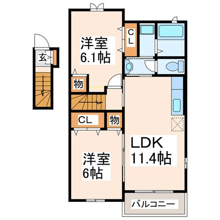 イリーデアンジュA・Bの物件間取画像